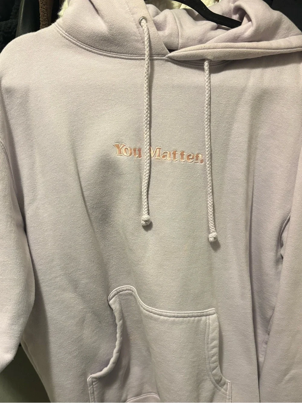 You Matter Embroidered Light Lavender Hoodie